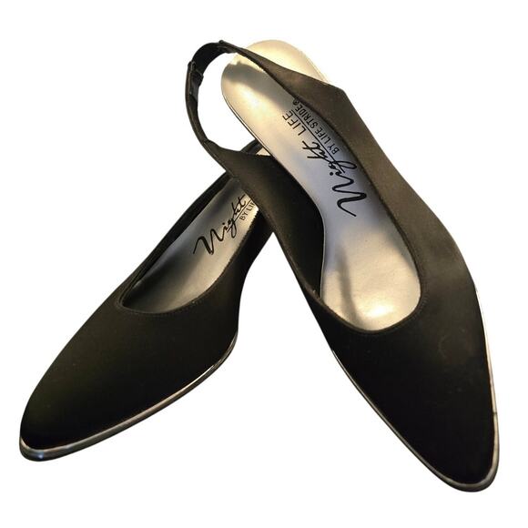 Night Life by Life‎ Stride Satin Slingback Pumps Size 9 NIB Y2K - Picture 3 of 7